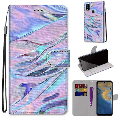 Coloured Drawing Cross Texture Horizontal Flip PU Leather Case with Holder & Card Slots & Wallet & Lanyard, For ZTE Blade A51
