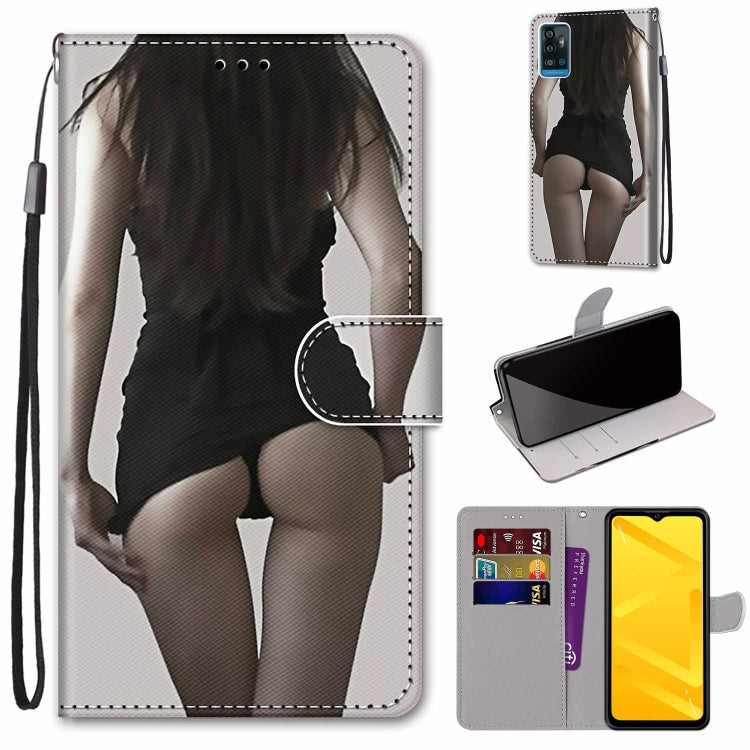 Coloured Drawing Cross Texture Horizontal Flip PU Leather Case with Holder & Card Slots & Wallet & Lanyard, For ZTE Blade A71