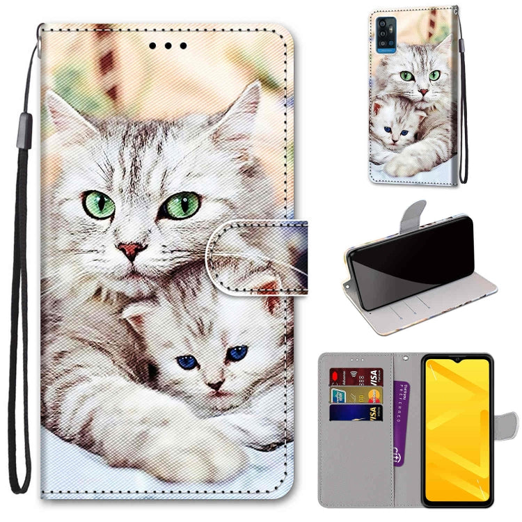 Coloured Drawing Cross Texture Horizontal Flip PU Leather Case with Holder & Card Slots & Wallet & Lanyard, For ZTE Blade A71