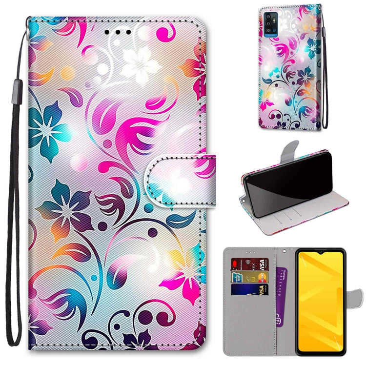 Coloured Drawing Cross Texture Horizontal Flip PU Leather Case with Holder & Card Slots & Wallet & Lanyard, For ZTE Blade A71