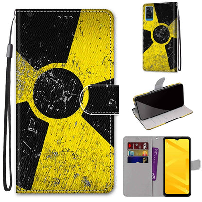 Coloured Drawing Cross Texture Horizontal Flip PU Leather Case with Holder & Card Slots & Wallet & Lanyard, For ZTE Blade A71