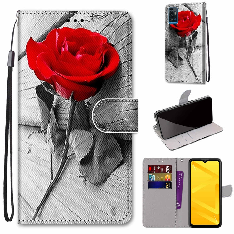 Coloured Drawing Cross Texture Horizontal Flip PU Leather Case with Holder & Card Slots & Wallet & Lanyard, For ZTE Blade A71