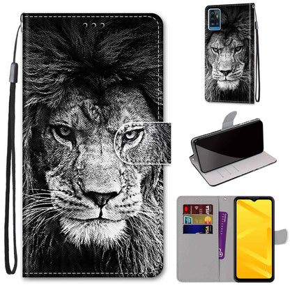 Coloured Drawing Cross Texture Horizontal Flip PU Leather Case with Holder & Card Slots & Wallet & Lanyard, For ZTE Blade A71