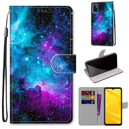 Coloured Drawing Cross Texture Horizontal Flip PU Leather Case with Holder & Card Slots & Wallet & Lanyard, For ZTE Blade A71