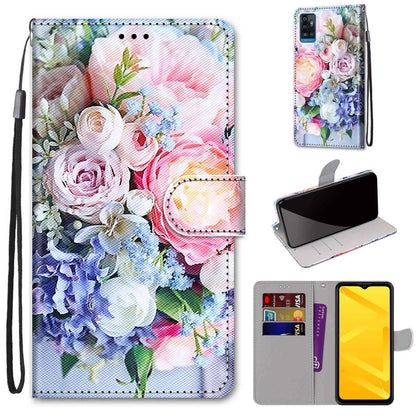 Coloured Drawing Cross Texture Horizontal Flip PU Leather Case with Holder & Card Slots & Wallet & Lanyard, For ZTE Blade A71