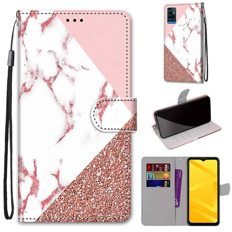 Coloured Drawing Cross Texture Horizontal Flip PU Leather Case with Holder & Card Slots & Wallet & Lanyard, For ZTE Blade A71