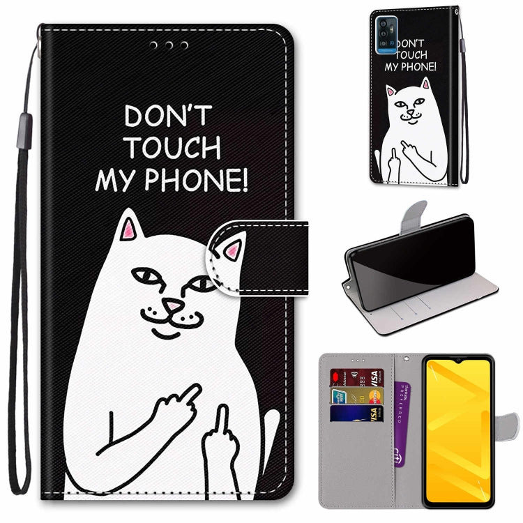 Coloured Drawing Cross Texture Horizontal Flip PU Leather Case with Holder & Card Slots & Wallet & Lanyard, For ZTE Blade A71