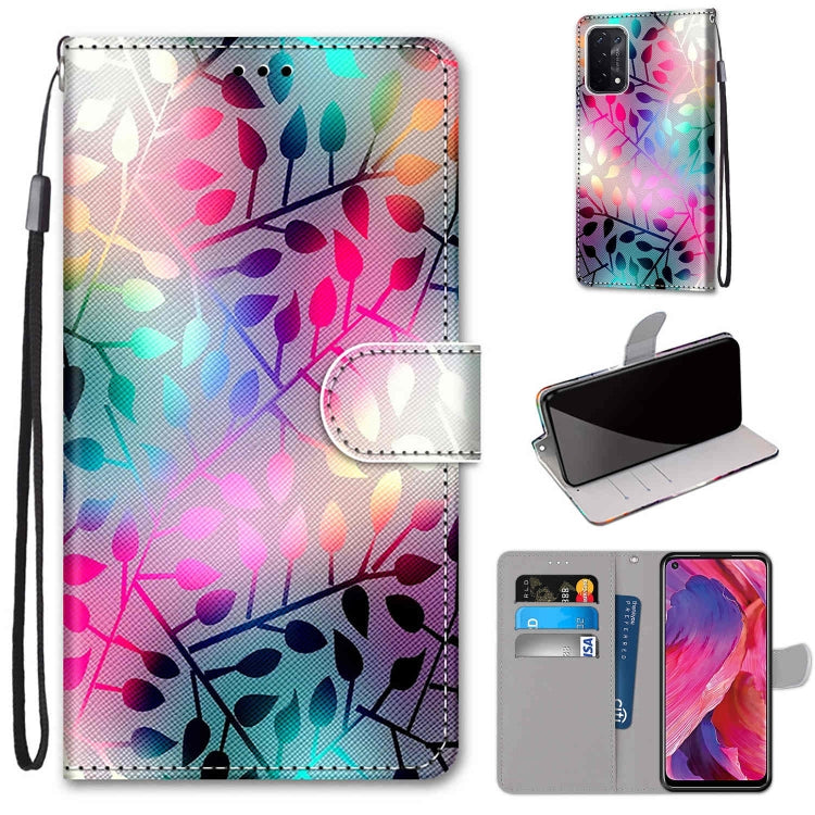 Coloured Drawing Cross Texture Horizontal Flip PU Leather Case with Holder & Card Slots & Wallet & Lanyard, For OPPO A54 5G / A74 5G / A93 5G / A93s 5G