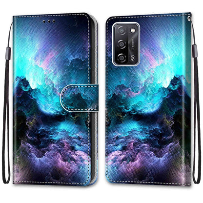 Coloured Drawing Cross Texture Horizontal Flip PU Leather Case with Holder & Card Slots & Wallet & Lanyard, For OPPO A55 5G / A54 4G / A53s 5G / A16 4G