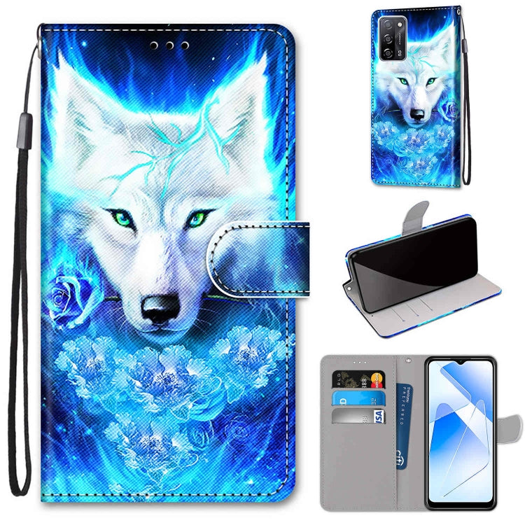 Coloured Drawing Cross Texture Horizontal Flip PU Leather Case with Holder & Card Slots & Wallet & Lanyard, For OPPO A55 5G / A54 4G / A53s 5G / A16 4G