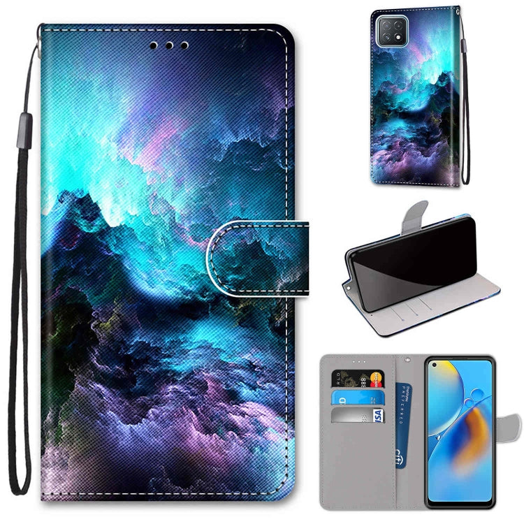 Coloured Drawing Cross Texture Horizontal Flip PU Leather Case with Holder & Card Slots & Wallet & Lanyard, For OPPO A72 5G / A73 5G / A53 5G
