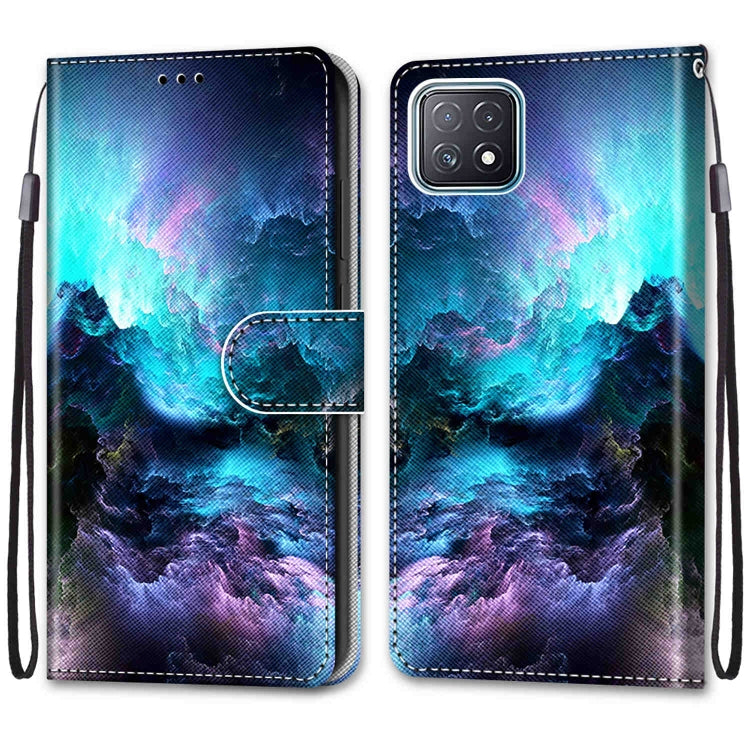 Coloured Drawing Cross Texture Horizontal Flip PU Leather Case with Holder & Card Slots & Wallet & Lanyard, For OPPO A72 5G / A73 5G / A53 5G