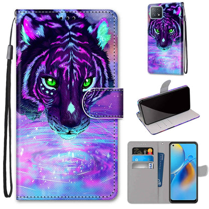 Coloured Drawing Cross Texture Horizontal Flip PU Leather Case with Holder & Card Slots & Wallet & Lanyard, For OPPO A72 5G / A73 5G / A53 5G