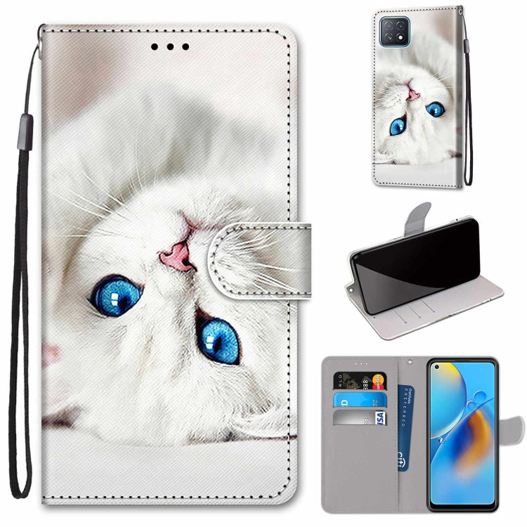 Coloured Drawing Cross Texture Horizontal Flip PU Leather Case with Holder & Card Slots & Wallet & Lanyard, For OPPO A72 5G / A73 5G / A53 5G