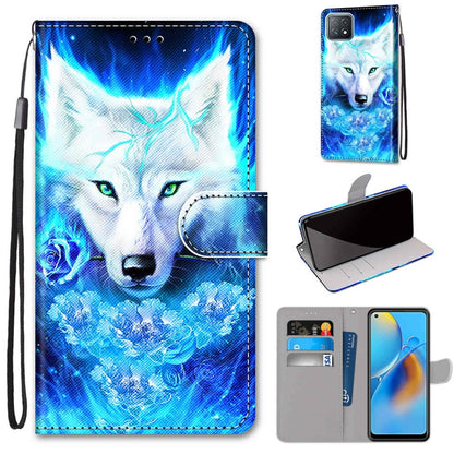 Coloured Drawing Cross Texture Horizontal Flip PU Leather Case with Holder & Card Slots & Wallet & Lanyard, For OPPO A72 5G / A73 5G / A53 5G