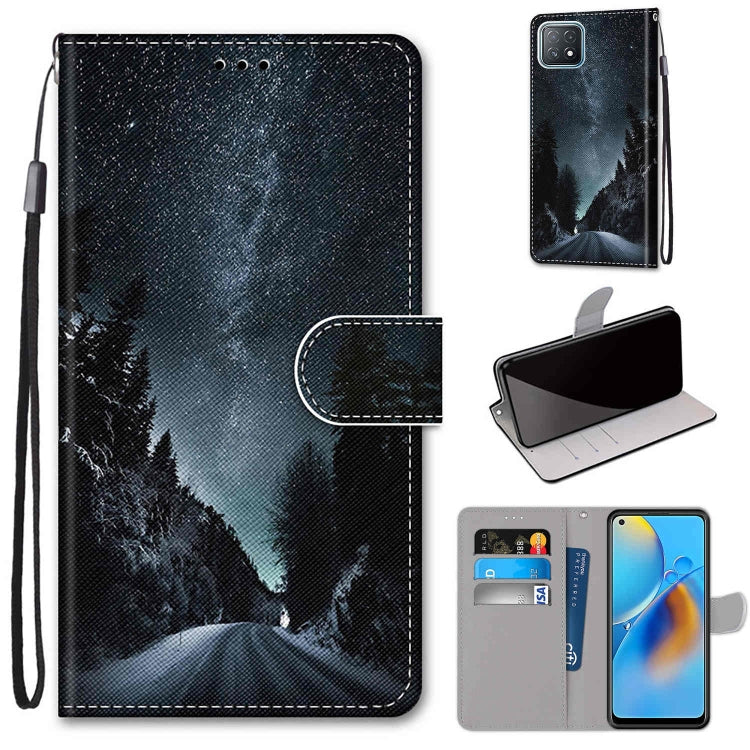 Coloured Drawing Cross Texture Horizontal Flip PU Leather Case with Holder & Card Slots & Wallet & Lanyard, For OPPO A72 5G / A73 5G / A53 5G