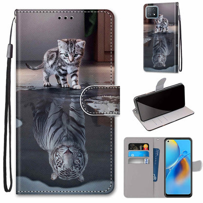 Coloured Drawing Cross Texture Horizontal Flip PU Leather Case with Holder & Card Slots & Wallet & Lanyard, For OPPO A72 5G / A73 5G / A53 5G