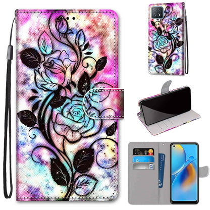Coloured Drawing Cross Texture Horizontal Flip PU Leather Case with Holder & Card Slots & Wallet & Lanyard, For OPPO A72 5G / A73 5G / A53 5G