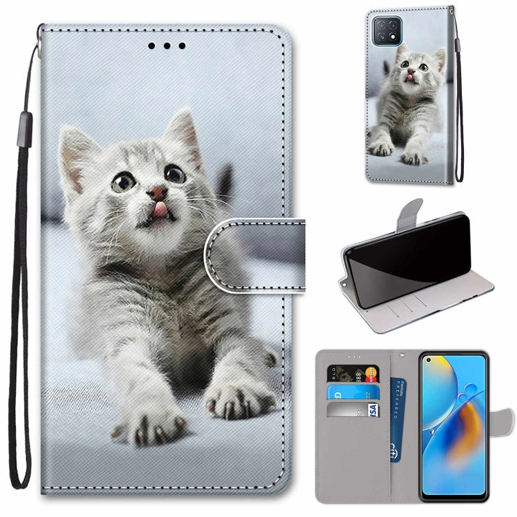 Coloured Drawing Cross Texture Horizontal Flip PU Leather Case with Holder & Card Slots & Wallet & Lanyard, For OPPO A72 5G / A73 5G / A53 5G