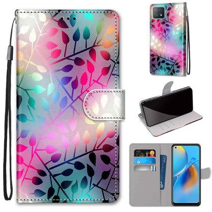 Coloured Drawing Cross Texture Horizontal Flip PU Leather Case with Holder & Card Slots & Wallet & Lanyard, For OPPO A72 5G / A73 5G / A53 5G