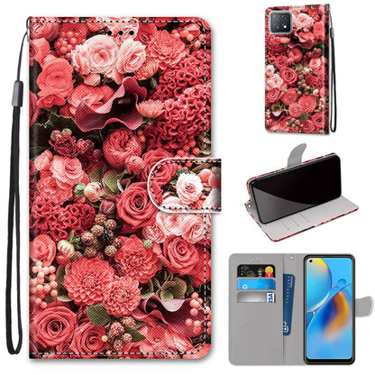 Coloured Drawing Cross Texture Horizontal Flip PU Leather Case with Holder & Card Slots & Wallet & Lanyard, For OPPO A72 5G / A73 5G / A53 5G