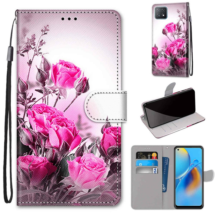 Coloured Drawing Cross Texture Horizontal Flip PU Leather Case with Holder & Card Slots & Wallet & Lanyard, For OPPO A72 5G / A73 5G / A53 5G