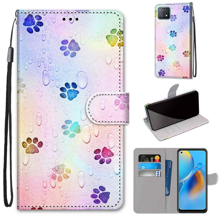Coloured Drawing Cross Texture Horizontal Flip PU Leather Case with Holder & Card Slots & Wallet & Lanyard, For OPPO A72 5G / A73 5G / A53 5G