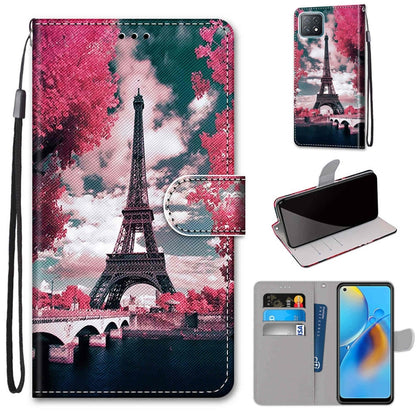 Coloured Drawing Cross Texture Horizontal Flip PU Leather Case with Holder & Card Slots & Wallet & Lanyard, For OPPO A72 5G / A73 5G / A53 5G