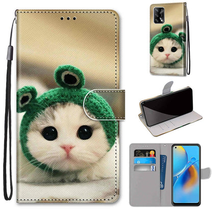 Coloured Drawing Cross Texture Horizontal Flip PU Leather Case with Holder & Card Slots & Wallet & Lanyard, For OPPO A74 4G / F19