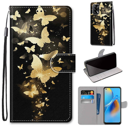 Coloured Drawing Cross Texture Horizontal Flip PU Leather Case with Holder & Card Slots & Wallet & Lanyard, For OPPO A74 4G / F19