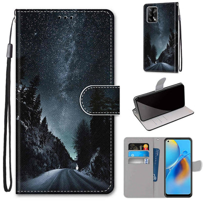 Coloured Drawing Cross Texture Horizontal Flip PU Leather Case with Holder & Card Slots & Wallet & Lanyard, For OPPO A74 4G / F19