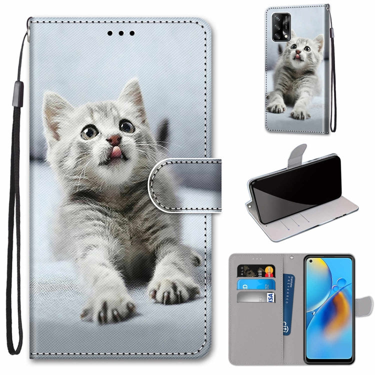 Coloured Drawing Cross Texture Horizontal Flip PU Leather Case with Holder & Card Slots & Wallet & Lanyard, For OPPO A74 4G / F19