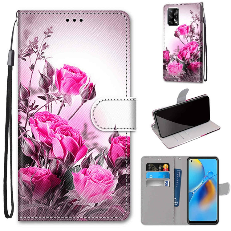 Coloured Drawing Cross Texture Horizontal Flip PU Leather Case with Holder & Card Slots & Wallet & Lanyard, For OPPO A74 4G / F19