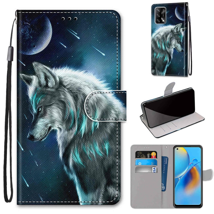Coloured Drawing Cross Texture Horizontal Flip PU Leather Case with Holder & Card Slots & Wallet & Lanyard, For OPPO A74 4G / F19