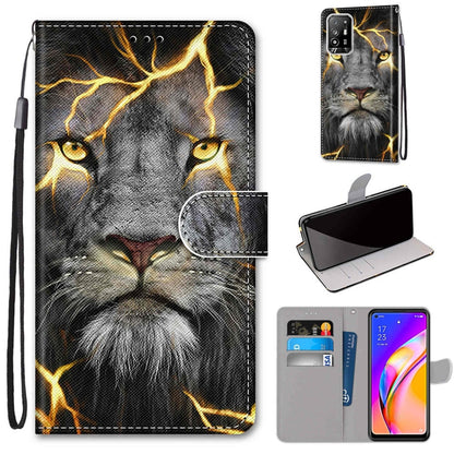Coloured Drawing Cross Texture Horizontal Flip PU Leather Case with Holder & Card Slots & Wallet & Lanyard, For OPPO F19 Pro+ 5G / A94 5G / A95 5G