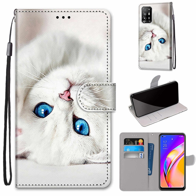Coloured Drawing Cross Texture Horizontal Flip PU Leather Case with Holder & Card Slots & Wallet & Lanyard, For OPPO F19 Pro+ 5G / A94 5G / A95 5G