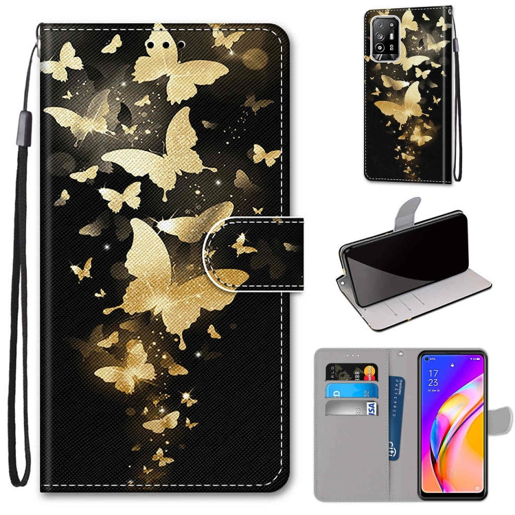 Coloured Drawing Cross Texture Horizontal Flip PU Leather Case with Holder & Card Slots & Wallet & Lanyard, For OPPO F19 Pro+ 5G / A94 5G / A95 5G