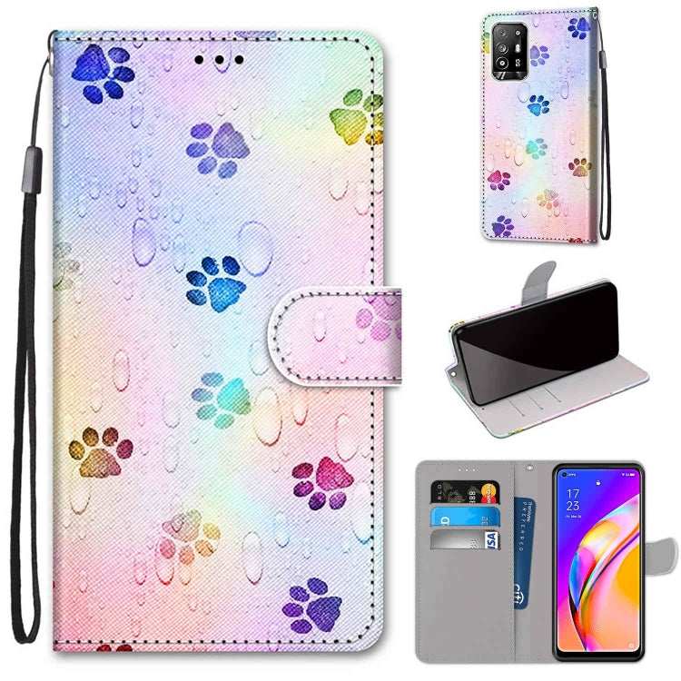 Coloured Drawing Cross Texture Horizontal Flip PU Leather Case with Holder & Card Slots & Wallet & Lanyard, For OPPO F19 Pro+ 5G / A94 5G / A95 5G
