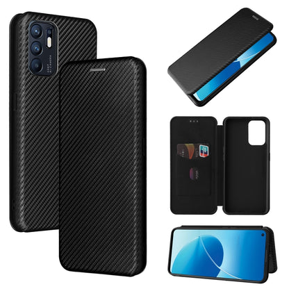Carbon Fiber Texture Magnetic Horizontal Flip TPU + PC + PU Leather Case with Card Slot, For OPPO Reno6 4G, For Motorola Edge (2021), For Motorola Moto G60S