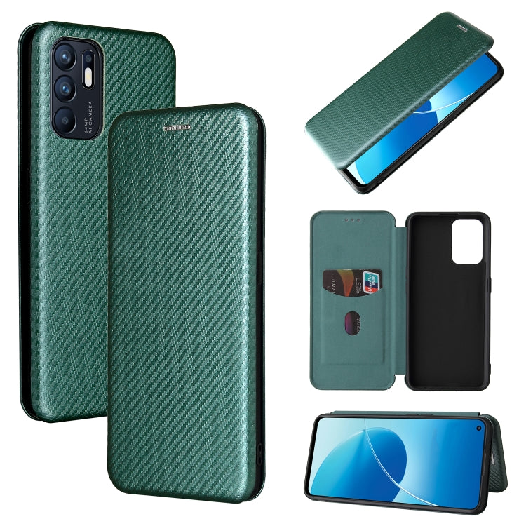 Carbon Fiber Texture Magnetic Horizontal Flip TPU + PC + PU Leather Case with Card Slot, For OPPO Reno6 4G, For Motorola Edge (2021), For Motorola Moto G60S