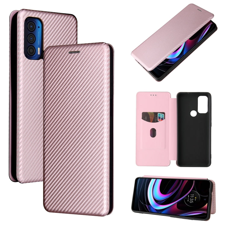 Carbon Fiber Texture Magnetic Horizontal Flip TPU + PC + PU Leather Case with Card Slot, For OPPO Reno6 4G, For Motorola Edge (2021), For Motorola Moto G60S