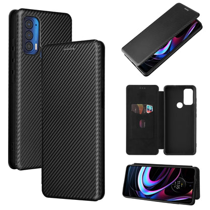 Carbon Fiber Texture Magnetic Horizontal Flip TPU + PC + PU Leather Case with Card Slot, For OPPO Reno6 4G, For Motorola Edge (2021), For Motorola Moto G60S
