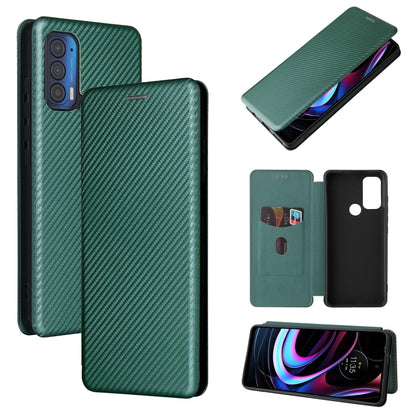 Carbon Fiber Texture Magnetic Horizontal Flip TPU + PC + PU Leather Case with Card Slot, For OPPO Reno6 4G, For Motorola Edge (2021), For Motorola Moto G60S
