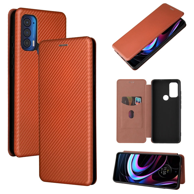 Carbon Fiber Texture Magnetic Horizontal Flip TPU + PC + PU Leather Case with Card Slot, For OPPO Reno6 4G, For Motorola Edge (2021), For Motorola Moto G60S
