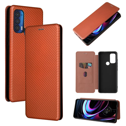 Carbon Fiber Texture Magnetic Horizontal Flip TPU + PC + PU Leather Case with Card Slot, For OPPO Reno6 4G, For Motorola Edge (2021), For Motorola Moto G60S