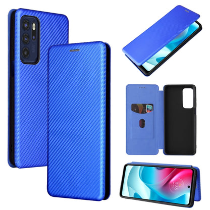 Carbon Fiber Texture Magnetic Horizontal Flip TPU + PC + PU Leather Case with Card Slot, For OPPO Reno6 4G, For Motorola Edge (2021), For Motorola Moto G60S