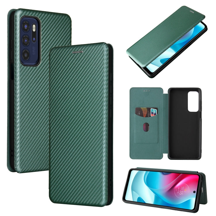Carbon Fiber Texture Magnetic Horizontal Flip TPU + PC + PU Leather Case with Card Slot, For OPPO Reno6 4G, For Motorola Edge (2021), For Motorola Moto G60S