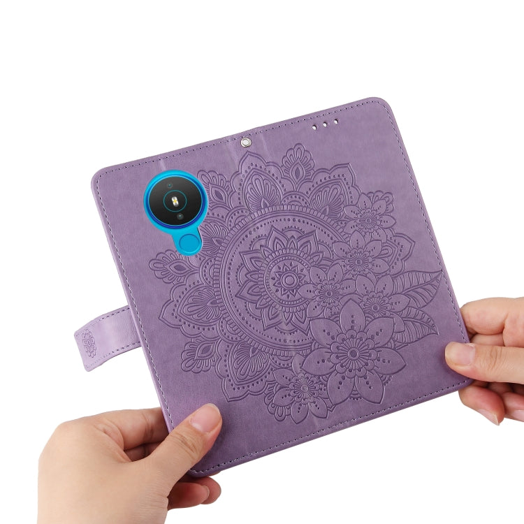 7-petal Flowers Embossing Pattern Horizontal Flip PU Leather Case with Holder & Card Slots & Wallet & Photo Frame, For Nokia 1.4, For Nokia G10 / G20 / 6.3, For Xiaomi Redmi 10, For OPPO Realme GT Master / Realme Q3 Pro