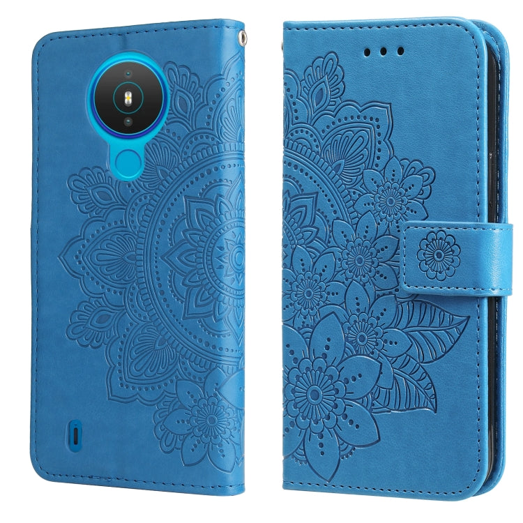 7-petal Flowers Embossing Pattern Horizontal Flip PU Leather Case with Holder & Card Slots & Wallet & Photo Frame, For Nokia 1.4, For Nokia G10 / G20 / 6.3, For Xiaomi Redmi 10, For OPPO Realme GT Master / Realme Q3 Pro