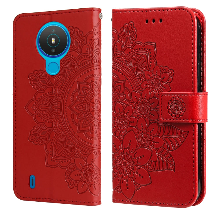 7-petal Flowers Embossing Pattern Horizontal Flip PU Leather Case with Holder & Card Slots & Wallet & Photo Frame, For Nokia 1.4, For Nokia G10 / G20 / 6.3, For Xiaomi Redmi 10, For OPPO Realme GT Master / Realme Q3 Pro